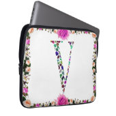 Monogramm des Schmucksteins Brief V Laptopschutzhülle (Vorne Rechts)