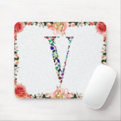 Monogramm des Schmucksteins Brief V Mousepad (Mit Mouse)
