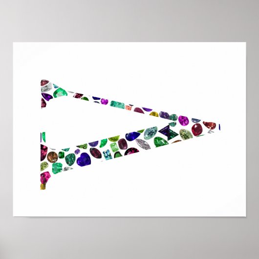 Monogramm des Schmucksteins Brief V Poster (Vorne)