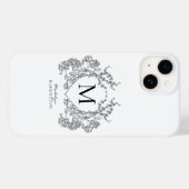 Monogramm des Schwarz-Weiß-Wappen Case-Mate iPhone Hülle (Rückseite (Horizontal))