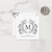 Monogramm des Schwarz-Weiß-Wappen Mitteilungskarte (Vorderseite/Rückseite Beispiel)