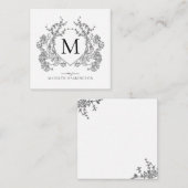 Monogramm des Schwarz-Weiß-Wappen Mitteilungskarte (Vorne/Hinten)