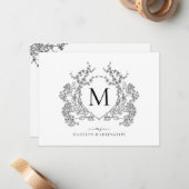 Monogramm des Schwarz-Weiß-Wappen Mitteilungskarte (Vorderseite/Rückseite Beispiel)