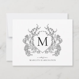 Monogramm des Schwarz-Weiß-Wappen Mitteilungskarte