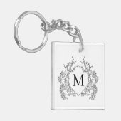 Monogramm des Schwarz-Weiß-Wappen Schlüsselanhänger (Vorderseite links)