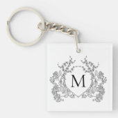 Monogramm des Schwarz-Weiß-Wappen Schlüsselanhänger (Vorderseite)