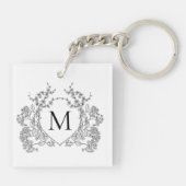 Monogramm des Schwarz-Weiß-Wappen Schlüsselanhänger (Rückseite)
