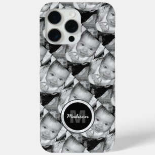Monogramm des Schwarz-weißen Fotos anpassen Case-Mate iPhone Hülle