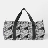 Monogramm des Schwarz-weißen Fotos anpassen Duffle Bag (Rückseite)