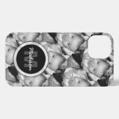 Monogramm des Schwarz-weißen Fotos anpassen iPhone Hülle (Rückseite (Horizontal))
