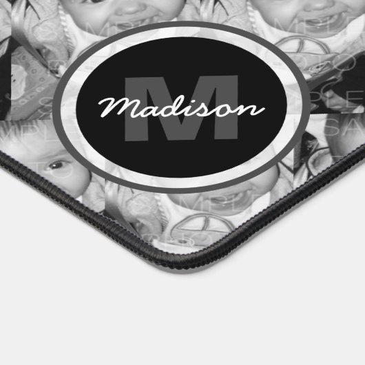 Monogramm des Schwarz-weißen Fotos anpassen Schreibtischunterlage (Ecke)