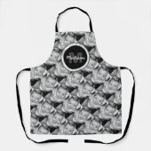 Monogramm des Schwarz-weißen Fotos anpassen Schürze (Vorderseite)