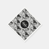 Monogramm des Schwarz-weißen Fotos anpassen Serviette (Ecke)