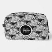 Monogramm des Schwarz-weißen Fotos anpassen Waschbeutel (Vorderseite)