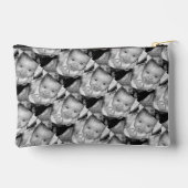 Monogramm des Schwarz-weißen Fotos anpassen Zubehörtasche (Rückseite)