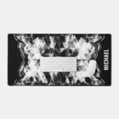 Monogramm des Schwarz-weißen funkelnd Dreiecks Schreibtischunterlage (Tastatur & Maus)