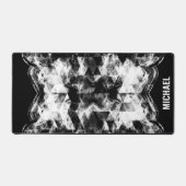 Monogramm des Schwarz-weißen funkelnd Dreiecks Schreibtischunterlage (Vorderseite)