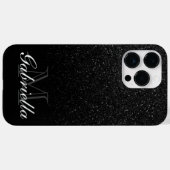 Monogramm des schwarzen Glitzer Case-Mate iPhone Hülle (Rückseite (Horizontal))