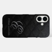 Monogramm des schwarzen Glitzer Case-Mate iPhone Hülle (Rückseite (Horizontal))