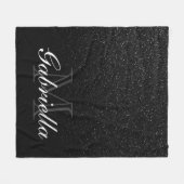 Monogramm des schwarzen Glitzer Fleecedecke (Vorderseite (Horizontal))