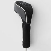 Monogramm des schwarzen Glitzer Golf Headcover (angewinkelt)