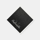Monogramm des schwarzen Glitzer Serviette (Ecke)