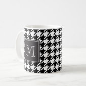 Monogramm des schwarzen Hahnentrittmusters Kaffeetasse (Vorderseite Links)