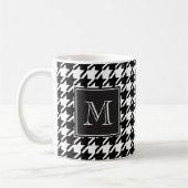 Monogramm des schwarzen Hahnentrittmusters Kaffeetasse (Links)