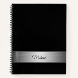 Monogramm des schwarzen Metallic-Akzents Notizblock