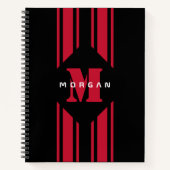 Monogramm des schwarzen Rennwagens Notizblock (Vorderseite)