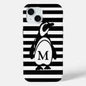 Monogramm des schwarzen und weißen Pinguins Case-Mate iPhone Hülle (Rückseite)