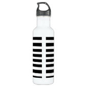 Monogramm des schwarzen und weißen Pinguins Edelstahlflasche (Rückseite)