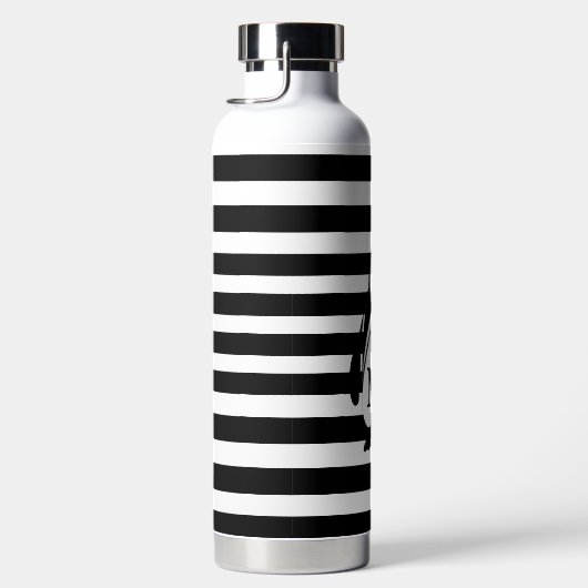 Monogramm des schwarzen und weißen Pinguins Trinkflasche (Rechts)