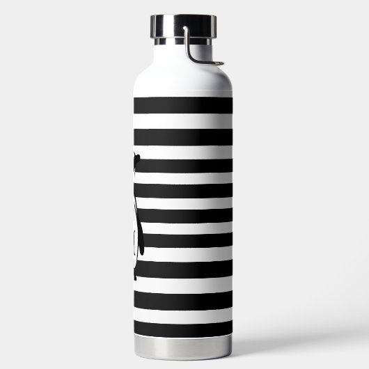 Monogramm des schwarzen und weißen Pinguins Trinkflasche (links)