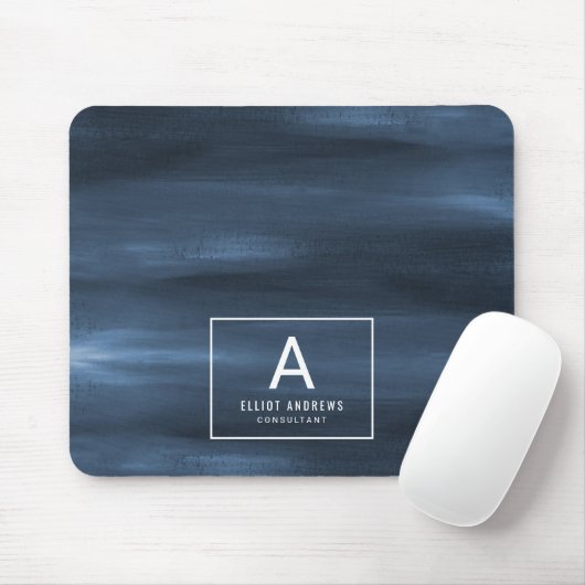 Monogramm des See-Hafen-tiefes Aquarell-| Mousepad (Mit Mouse)