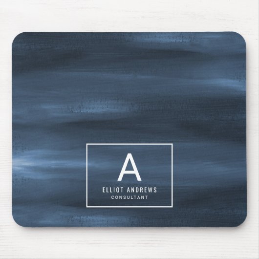 Monogramm des See-Hafen-tiefes Aquarell-| Mousepad (Vorne)