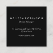 Monogramm des seriellen Typs (Änderung 3) Quadratische Visitenkarte (Rückseite)