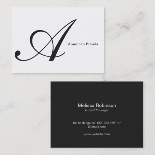 Monogramm des seriellen Typs (Änderung 3) Visitenkarte (Vorne/Hinten)