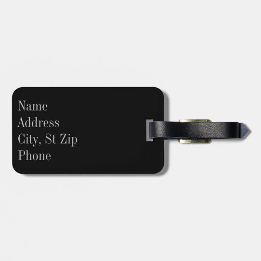 Monogramm des silberner und blauer gepäckanhänger (Rückseite horizontal)