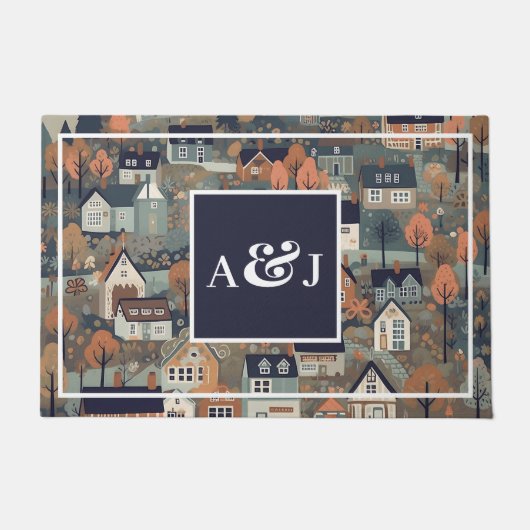 Monogramm des skandinavischen Dorfes Fußmatte (Vorderseite)