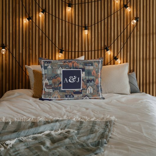 Monogramm des skandinavischen Dorfes Kissenbezug