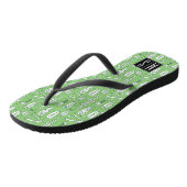 Monogramm des Skizze-Krokodil-Muster-| Badesandalen (Schrägansicht)