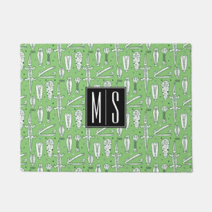 Monogramm des Skizze-Krokodil-Muster- Fußmatte