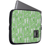 Monogramm des Skizze-Krokodil-Muster-| Laptopschutzhülle (Vorne Rechts)