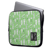 Monogramm des Skizze-Krokodil-Muster-| Laptopschutzhülle (Vorderseite Links)