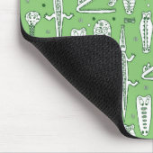 Monogramm des Skizze-Krokodil-Muster-| Mousepad (Ecke)