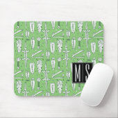 Monogramm des Skizze-Krokodil-Muster-| Mousepad (Mit Mouse)