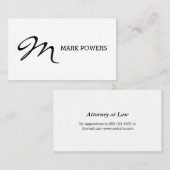 Monogramm des Skripttyps Terminkarte (Vorne/Hinten)