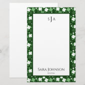 Monogramm des St. Patrick's Day Kleeblatts Briefpapier (Vorne/Hinten)