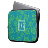 Monogramm des Starfish-Mengen-Muster-| Laptopschutzhülle (Vorderseite Links)